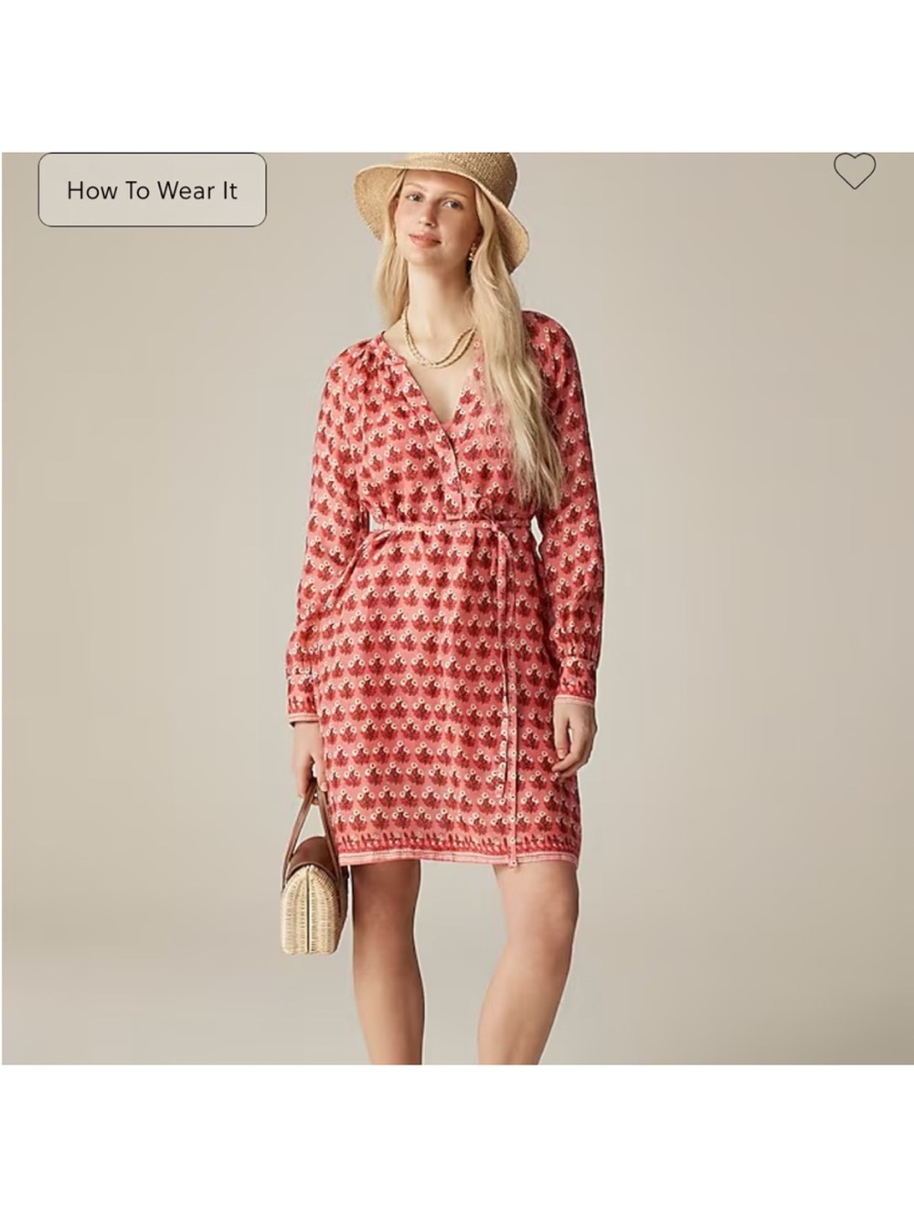 J. Crew Cabana Mini Dress Block Print Ramie in Coral Multi size Small NWT NEW
